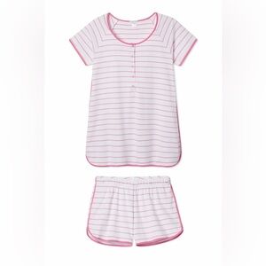 LAKE Pima Maternity Shorts Set In Rose